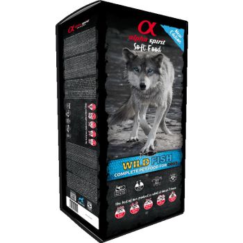  Alpha Spirit Soft Food for Adult Dogs WILD FISH - 9 kg Box (45 trays x 200g) 