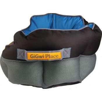  Gigwi Place Soft Bed Blue & Black Medium 65L X 40W X 26H 