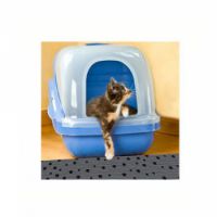Dry Mate Grey Stripe / Black Paw Scented Cat Litter Mat 28 x 36 in