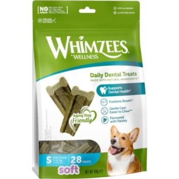  Whimzees Soft Daily Dental Dog Treats Value Bag – Small (28 pcs) 