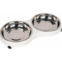 4 Paw Cat Dish Dinner Set Bowls MEDIUM White