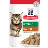 Hills Science Plan Tender Chunks In Gravy Kitten Wet Fodd Turkey Pouches (12x85g)