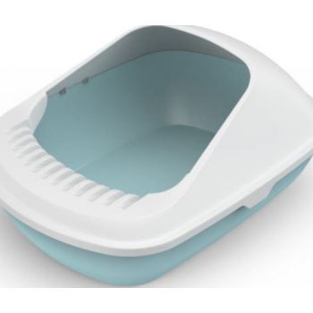 Open Cat Toilet, Anti-Spattering Toilet , Fully Semi-Enclosed Medium Cat Litter Box , Size , 50.5*38*23 cm – Blue Color 