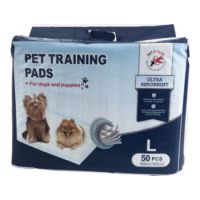 PETS CLUB PET TRAINING PADS ULTRA ABSORBENT AND 5 LAYER WITH FLOOR STICKER, SIZE, 60*90 CM, 50 PCS