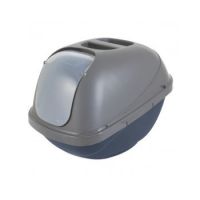 PETMATE JUMBO BASIC HOODED LITTER PAN ~ BLUE STEEL/PEARL SILVER