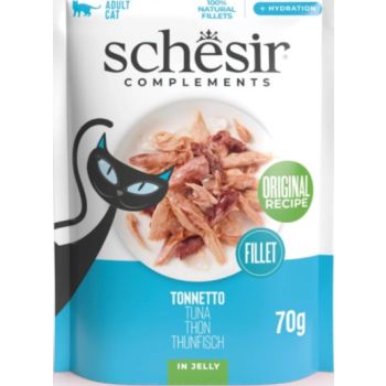 Schesir Complements Cat Wet Food in Jelly Pouch- Tuna 70g 