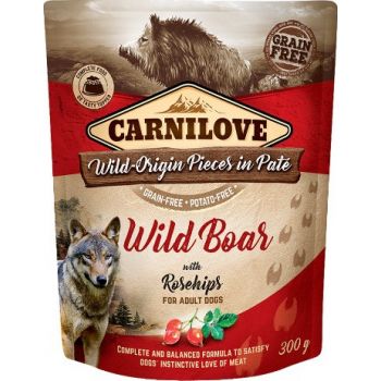  Carnilove Wild Boar With Rosehip For Adult Dogs Wet Food Pouches 300g 