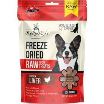  KELLY & CO'S Single Ingredient Freeze- dried Chicken Liver for Dog Treats  - 40g 