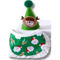 Saas Cat Christmas Towel & Hat Set 1776 Green