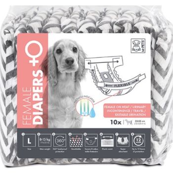  M-PETS Female Dog Diapers L 10 Pack 