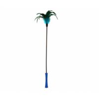 Catwand 'feather Teaser w/natural feather and tpr handle(Blue stick)
