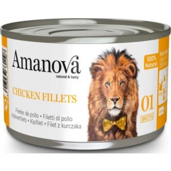  Amanova Canned Cat Chicken Fillets Broth - 70g 