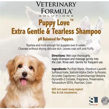  Synergy Labs Veterinary Formula Solutions Puppy Love Extra Gentle & Tearless Shampoo 17oz - 503ml 