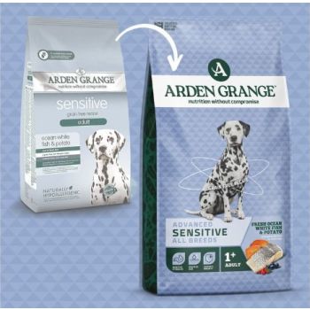  Arden Grange Advanced Sensitive All Breeds Adult Ocean White Fish & Potato Dry Dog Food 6kg 