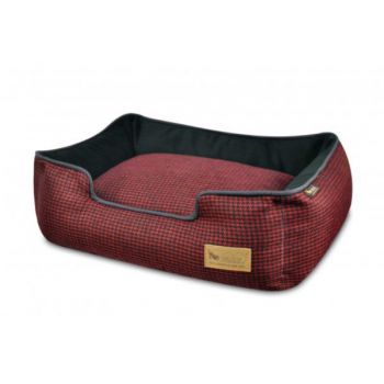  Lounge Bed Houndstooth Red/Black Small 