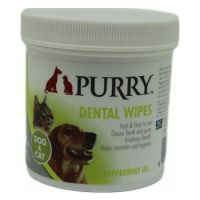 Purry Dental Wipes With Peppermint Oil For Dogs And Cats -100 pcs