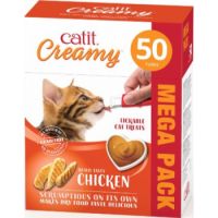 CATIT CREAMY TREATS MEGA PACK CHICKEN, 50 TUBES/BOX
