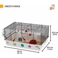 Ferplast Cage CRICETI 9 SPACE-Cute Hamster Cage with Stickers Included. Setting: space.46 x 29,5 x h 23 cm