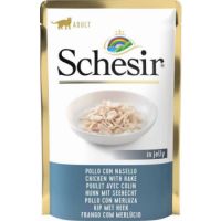 Schesir Cat Wet Food  Pouch Chicken With Hake in jelly 85g