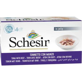  Schesir Cat Wet Food  Multipack Can Tuna With Beef-6x50g 