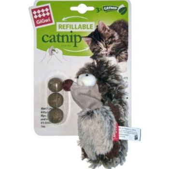 Hedgehog Refillable Catnip with 3 catnip balls 