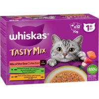 Whiskas Tasty Mix Sea  Collection Wet Cat Food -  12x70G