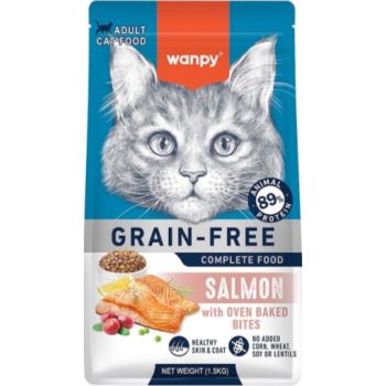  Wanpy Grain Free Complete Food for Adult Cat – Salmon Recipe 1.5kg 