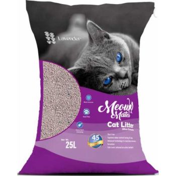  Meow Mates Bentonite Cat Litter - Lavender Scent 25L-20kg 