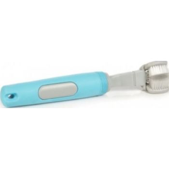  Beeztees Pla 3-Way Dog Toothbrush Blue/Grey 