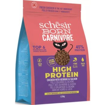  Schesir Born Carnivore Grain Free Oven Baked Dry Food [High-Protein] For Cat - Chicken with Herring & Salmon 1.25kg 