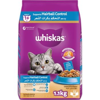  Whiskas Adult Hairball  Control with Chicken &  Tuna Dry Cat Food - 1.1KG 
