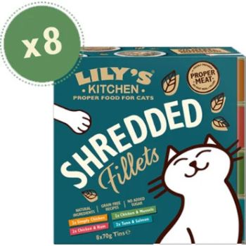  Lily's Kitchen Shredded Fillets in Broth Multipack Wet Cat Food - 8X70G 