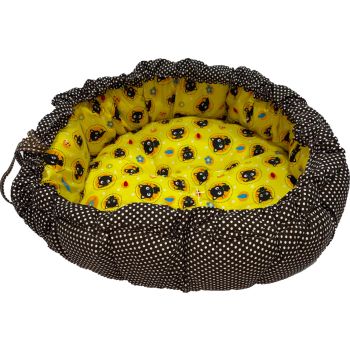  Puppod Pet Bed Round Purple Yellow Cat 60cm 