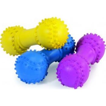  Camon Rubber Toy With Squeaker – Dumbbell With Balls Mix Colors (1pcs 