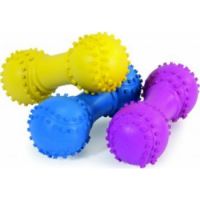 Camon Rubber Toy With Squeaker – Dumbbell With Balls Mix Colors (1pcs