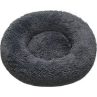 Coco Kindi Soft Plush Round Bed- Dark Grey 70CM-XL