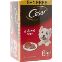 Cesar Beef 5+1 FREE Promo Pack Wet Dog Food - 6X100G  SKU SKU:101479-1