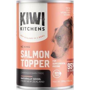  Kiwi Kitchens King Salmon Topper for Supplemental Feeding Canned Wet Dog Food 375g 