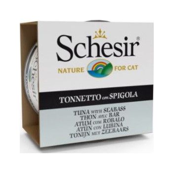  Schesir Cat Wet Food Can Jelly Tunawith Seabass 85g 
