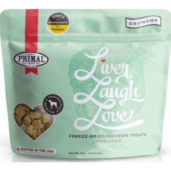  Primal Dog Treat FD Liver Laugh Love Simply Chicken 1.5 oz 