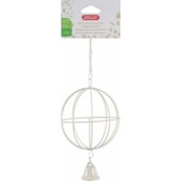 METALLIC HANGING HAY BALL BEIGE 10CM DIA