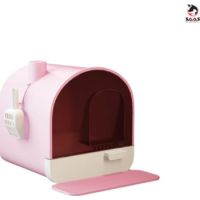 Saas Enclosed Drawer Cat Litter Box 43*40*45 Pink