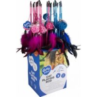 Duvo Playing Rod Catchy Willow Ball Mix Color Cat Toys  - 47x3.8x3.5cm ( pcs)