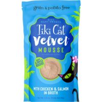 Tiki Cat Velvet Mousse Wet Cat Food Chicken & Wild Salmon -2.8 Oz. Pouch