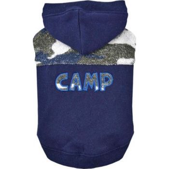  Puppia Camp Hooded Dog Shirt Navy Large 