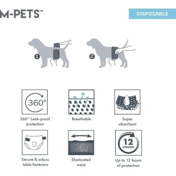  M-PETS Male Dog Diapers M 12 Pack 