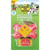 BOB Dog Poo Bags Dispenser Bone Pink(30 bags)