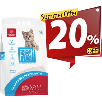  Fresh Flush 5LT Rose Scented Cat Litter 