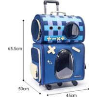 SHOULDER AND TROLLEY BAG BLUE SET (6972822524399)