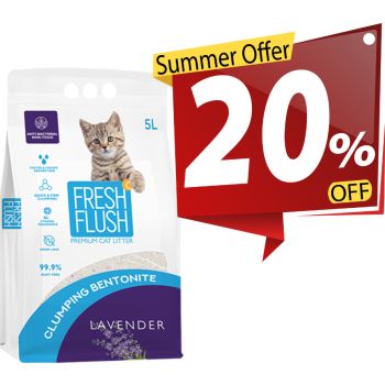  Fresh Flush 5LT Lavender Scented Cat Litter 